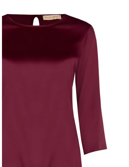 Blouse fluide à manches 3/4 en satin « Rinascimento »
