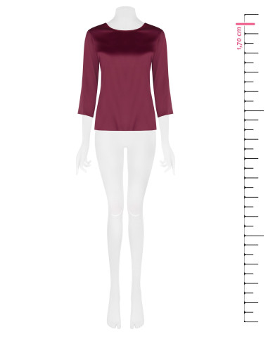Blusa Fluida A Maniche A 3/4 In Raso Rinascimento