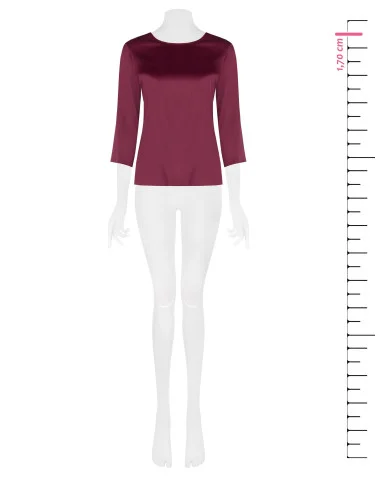 Blusa Fluida A Maniche A 3/4 In Raso Rinascimento