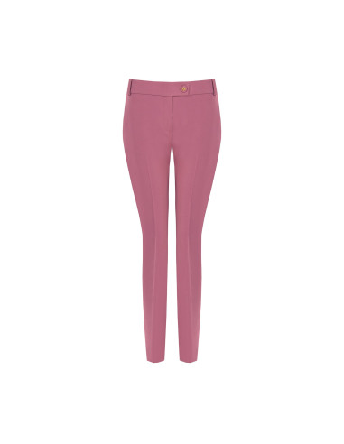 Straight-leg trousers in technical fabric with a Rinascimento logo button