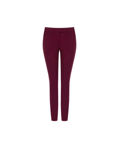 Skinny Trousers in Scuba Crepe with a Matching Button by Rinascimento
