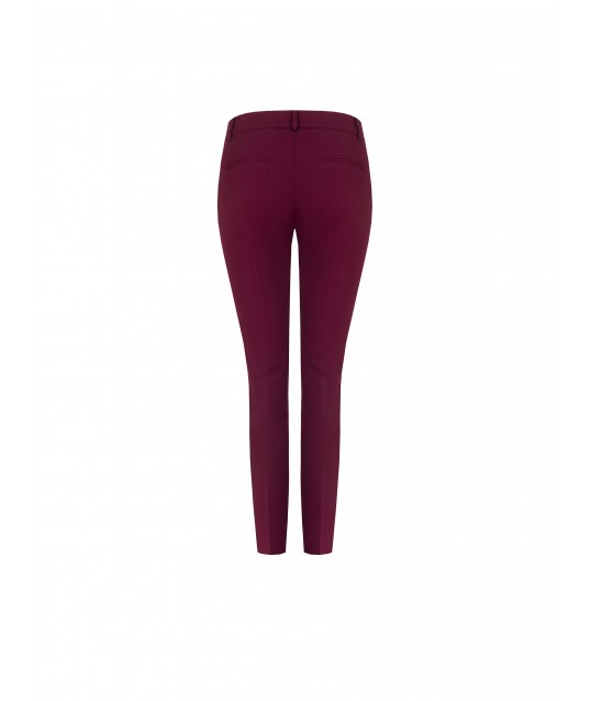 Pantaloni Skinny In Scuba Crepe Con Bottone Coordinato Rinascimento