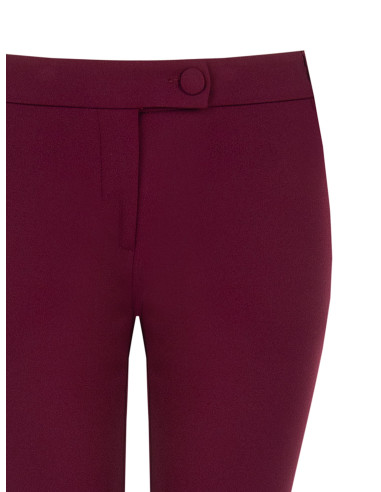 Pantaloni Skinny In Scuba Crepe Con Bottone Coordinato Rinascimento