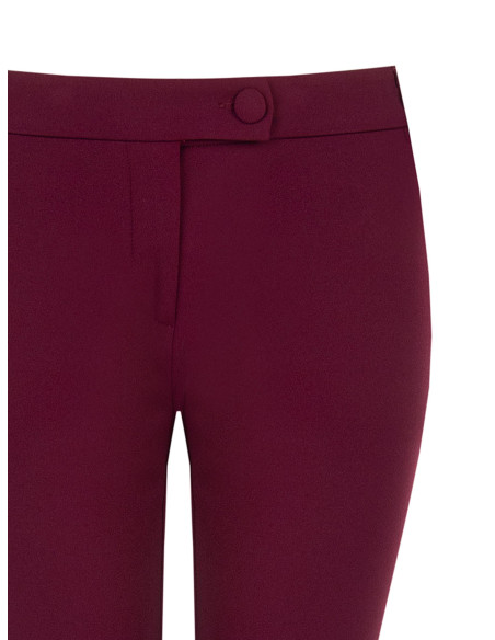 Skinny Trousers in Scuba Crepe with a Matching Button by Rinascimento