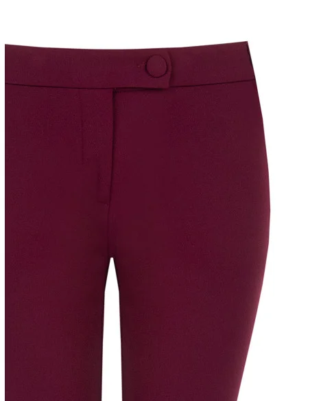 Skinny Trousers in Scuba Crepe with a Matching Button by Rinascimento