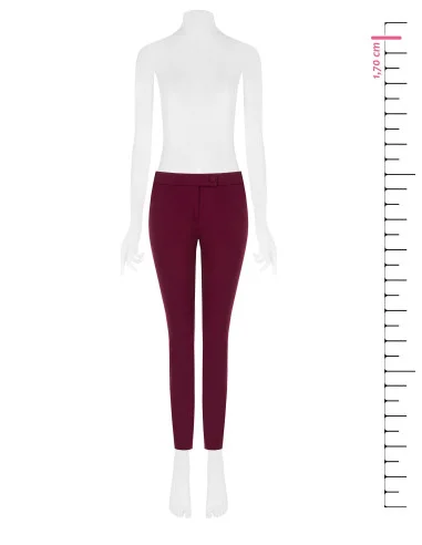 Pantaloni Skinny In Scuba Crepe Con Bottone Coordinato Rinascimento