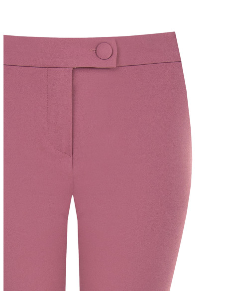 Skinny Trousers in Scuba Crepe with a Matching Button by Rinascimento