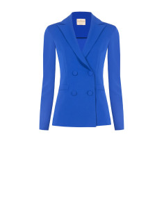 Fitted Scuba Crepe Blazer Jacket with Matching Buttons by Rinascimento