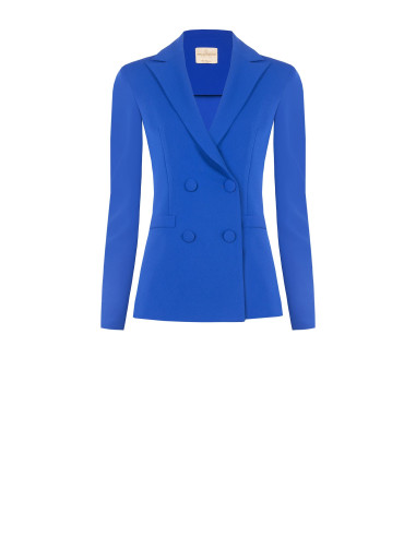 Giacca Blazer Sfiancata In Scuba Crepe Con Bottoni Coordinati Rinascimento