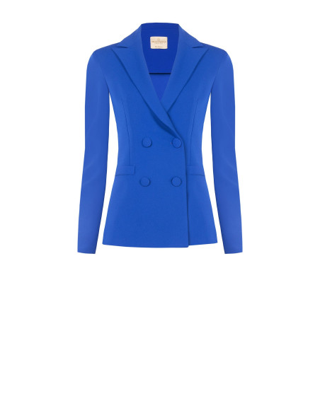 Giacca Blazer Sfiancata In Scuba Crepe Con Bottoni Coordinati Rinascimento