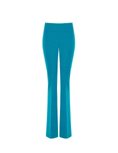 Flared Trousers in Technical Fabric with a ‘Rinascimento’ Waistband