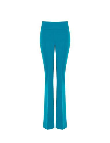 Flared Trousers in Technical Fabric with a ‘Rinascimento’ Waistband