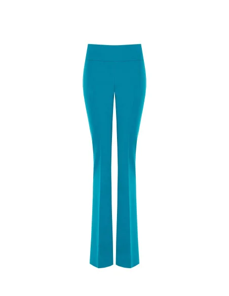 Pantaloni A Zampa In Tessuto Tecnico Con Fascia In Vita Rinascimento
