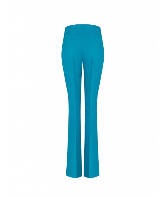 Pantaloni A Zampa In Tessuto Tecnico Con Fascia In Vita Rinascimento