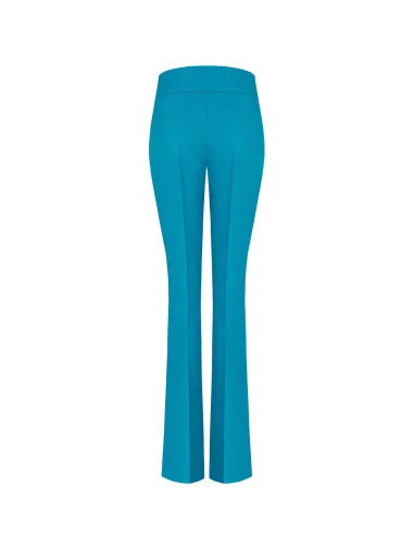 Flared Trousers in Technical Fabric with a ‘Rinascimento’ Waistband