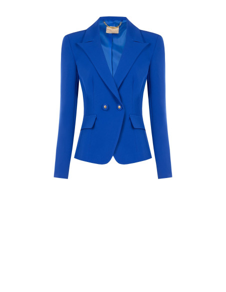 Giacca Blazer Corta Sfiancata In Tessuto Tecnico Rinascimento