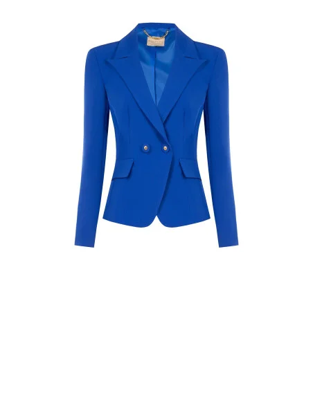 Giacca Blazer Corta Sfiancata In Tessuto Tecnico Rinascimento