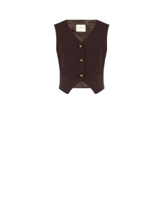 Gilet court en tissu technique avec boutons arborant le logo Rinascimento
