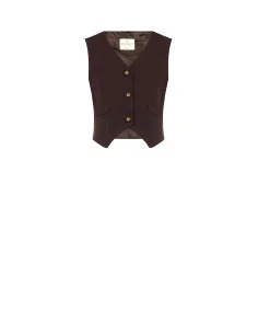 Gilet court en tissu technique avec boutons arborant le logo Rinascimento