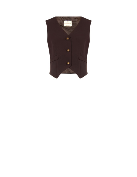 Gilet court en tissu technique avec boutons arborant le logo Rinascimento