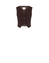 Short Technical Fabric Waistcoat with Rinascimento Logo Buttons