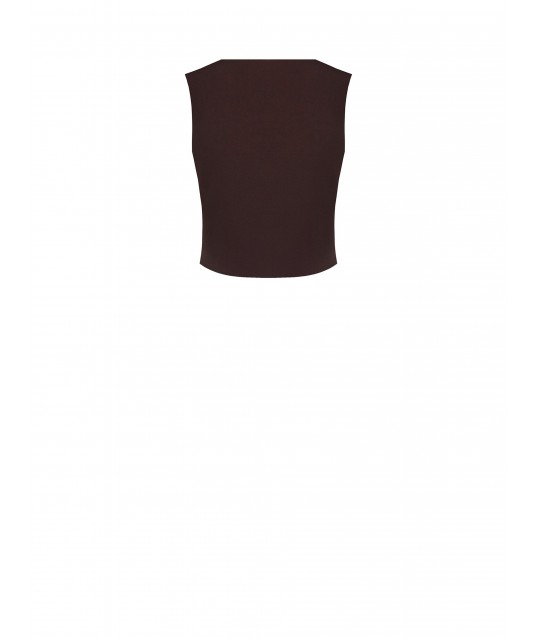 Short Technical Fabric Waistcoat with Rinascimento Logo Buttons