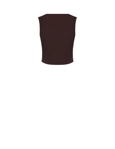 Short Technical Fabric Waistcoat with Rinascimento Logo Buttons