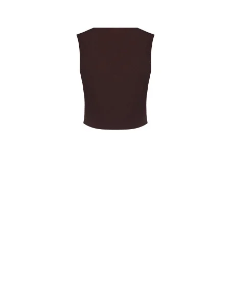 Gilet Corto In Tessuto Tecnico Con Bottoni Logo Rinascimento