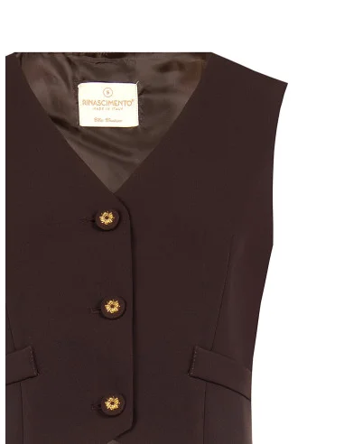 Gilet Corto In Tessuto Tecnico Con Bottoni Logo Rinascimento