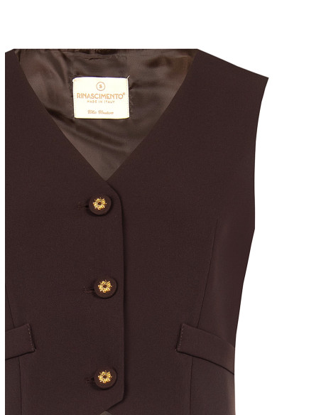 Gilet court en tissu technique avec boutons arborant le logo Rinascimento