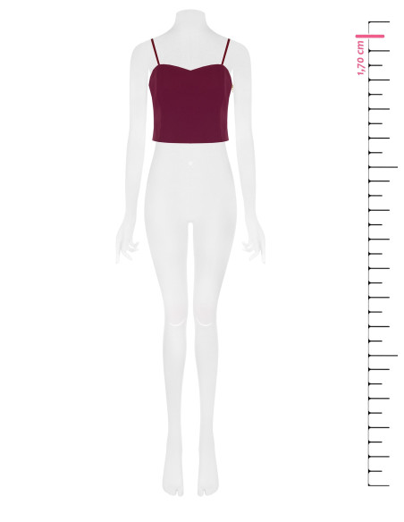 Crop top bustier en tissu technique « Rinascimento »