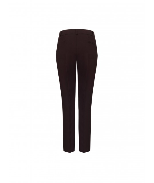 Cigarette-style trousers in technical fabric with a Rinascimento logo button
