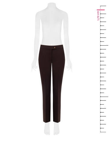 Cigarette-style trousers in technical fabric with a Rinascimento logo button