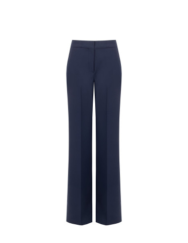 Rinascimento Technical Fabric Palazzo Trousers with Button and Concealed Zip