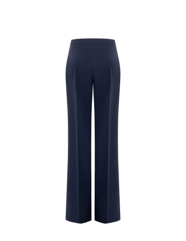 Rinascimento Technical Fabric Palazzo Trousers with Button and Concealed Zip