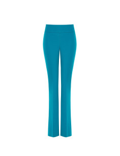 Pantaloni A Zampa In Scuba Crepe Con Fascia In Vita Rinascimento
