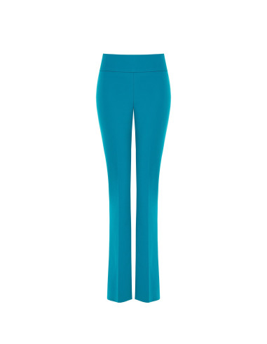 Scuba Crepe Flared Trousers with a Rinascimento-Style Waistband