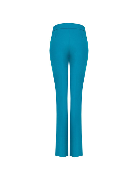 Scuba Crepe Flared Trousers with a Rinascimento-Style Waistband
