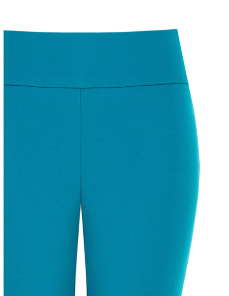 Scuba Crepe Flared Trousers with a Rinascimento-Style Waistband