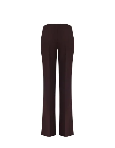 Straight-leg Scuba Crepe Trousers with Elasticated Waistband by Rinascimento