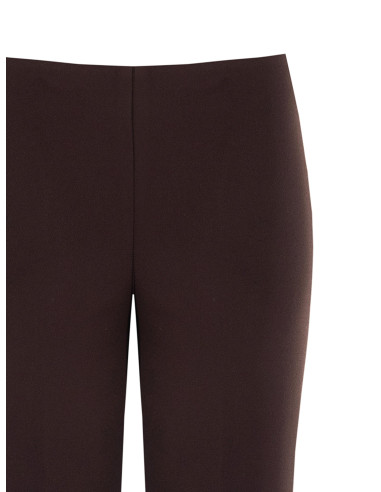 Pantalon droit en crêpe scuba à taille élastiquée « Rinascimento »