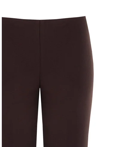 Pantalon droit en crêpe scuba à taille élastiquée « Rinascimento »