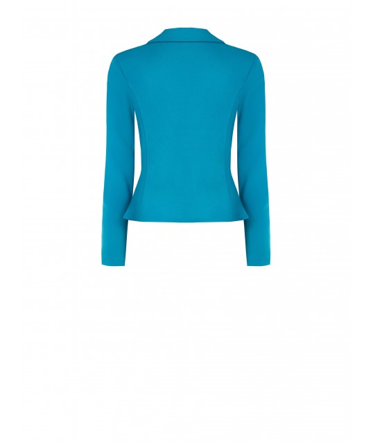 Giacca Blazer Corta Sfiancata Doppio Petto In Scuba Crepe Con Bottoni Coordinati Rinascimento