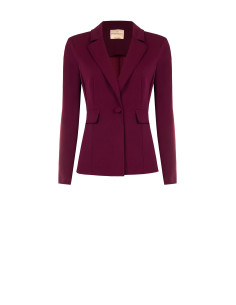Fitted Scuba Crepe Blazer Jacket with Matching Button by Rinascimento