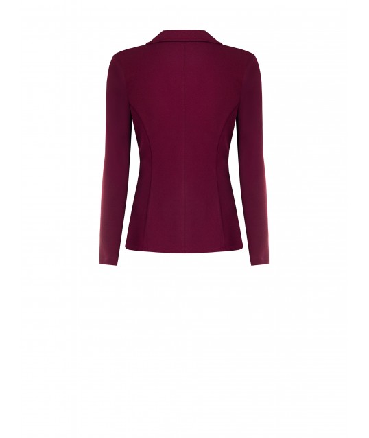 Fitted Scuba Crepe Blazer Jacket with Matching Button by Rinascimento