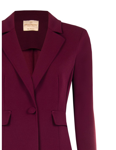 Fitted Scuba Crepe Blazer Jacket with Matching Button by Rinascimento