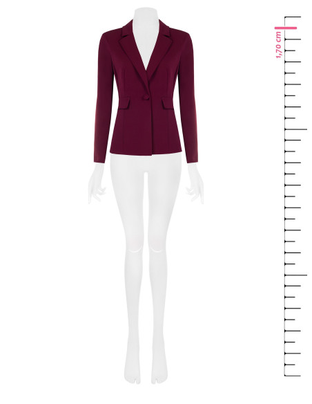 Fitted Scuba Crepe Blazer Jacket with Matching Button by Rinascimento