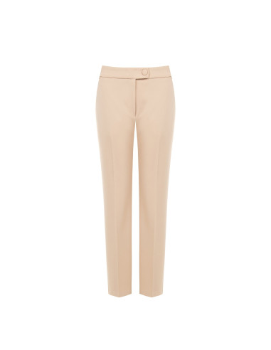 Pantalon cigarette en crêpe scuba avec bouton assorti « Rinascimento »