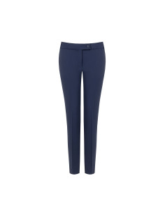 Cadi Fabric Cigarette Trousers with Tone-on-Tone Metal Button – Rinascimento
