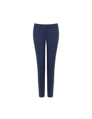 Cadi Fabric Cigarette Trousers with Tone-on-Tone Metal Button – Rinascimento